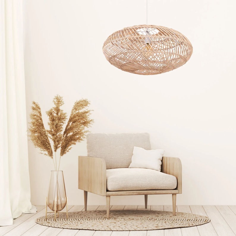 High Quality Australian, Rattan Light Fixture, Bamboo Lampshade,Rattan Pendant Light, Bamboo Pendant Light, Rattan Basket Lamp, Wicker. image 6