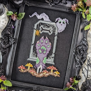 Zombie Dog Cross Stitch Pattern, Spooky Cross Stitch Pattern, Halloween Cross Stitch Pattern, Gothic Cross Stitch Pattern, Pattern Keeper