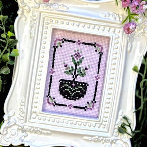 Kruissteekpatroon ingemaakte bloemen, bloemenvaas, minikruissteek, Moederdag, natuur, bloemen, beginner XStitch, eenvoudig, patroonhouder, pdf