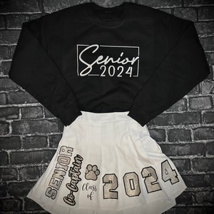 Graduation Skirt Set 2024 | Senior | Pre-k | Kindergarten | 5th  | Kids  | Shirt and Skirt | Long sleeve and Skirt | Sweatshirt and Skirt |