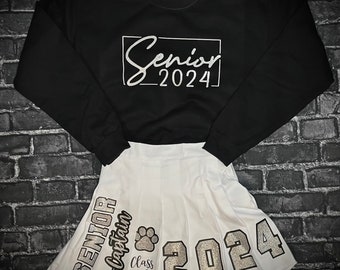 Graduation Skirt Set 2024 | Senior | Pre-k | Kindergarten | 5th  | Kids  | Shirt and Skirt | Long sleeve and Skirt | Sweatshirt and Skirt |