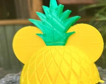 Pineapple Mouse Ears Hat, Tiki Mouse Fascinator, Mini Mouse Ears Hat, Mouse Ears, Mouse Hat, Headband, Tiny Hat, Tiki Mouse Ear Hat