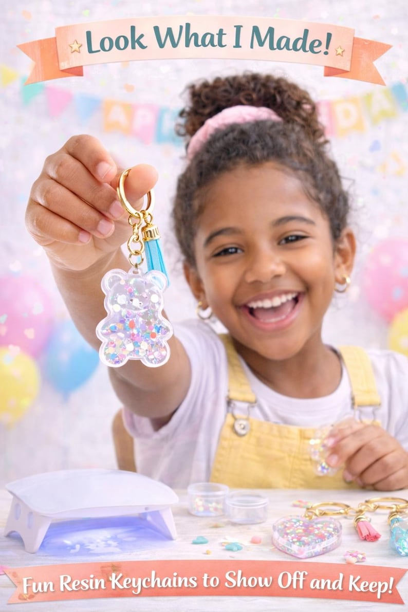 DIY Keychain Kit for Kids, Kids Craft Kit, Birthday Party Activity ...