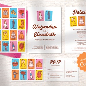 WEDDING INVITATION SET | Mexican Loteria Design