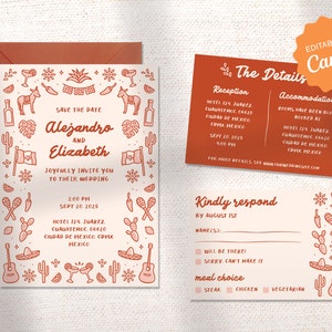 WEDDING INVITATION SET | Rust Mexico Destination Save the Date