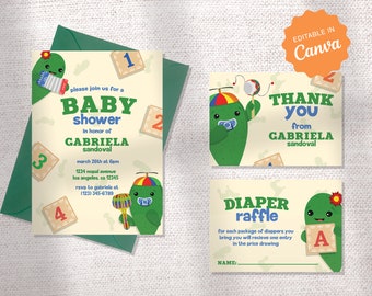 INVITACIÓN BABY SHOWER / Diseño Cactus