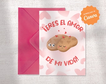 VALENTINES DAY FRIJOLITOS | Printable Folded Card