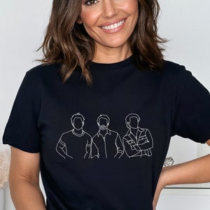Jonas Brothers Shirt Outline Drawing - White, Jonas Brothers Tshirt, Minimalist Jonas Brothers, Jonas Brothers Merch, JBros Apparel