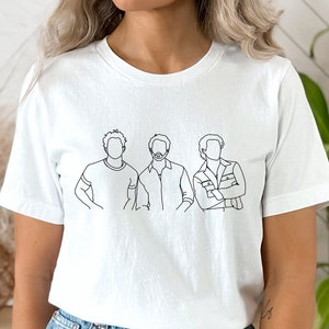 Dibujo del esquema de la camisa de los Jonas Brothers - Negro, camiseta de los Jonas Brothers, Jonas Brothers minimalista, Merch de los Jonas Brothers, ropa JBros