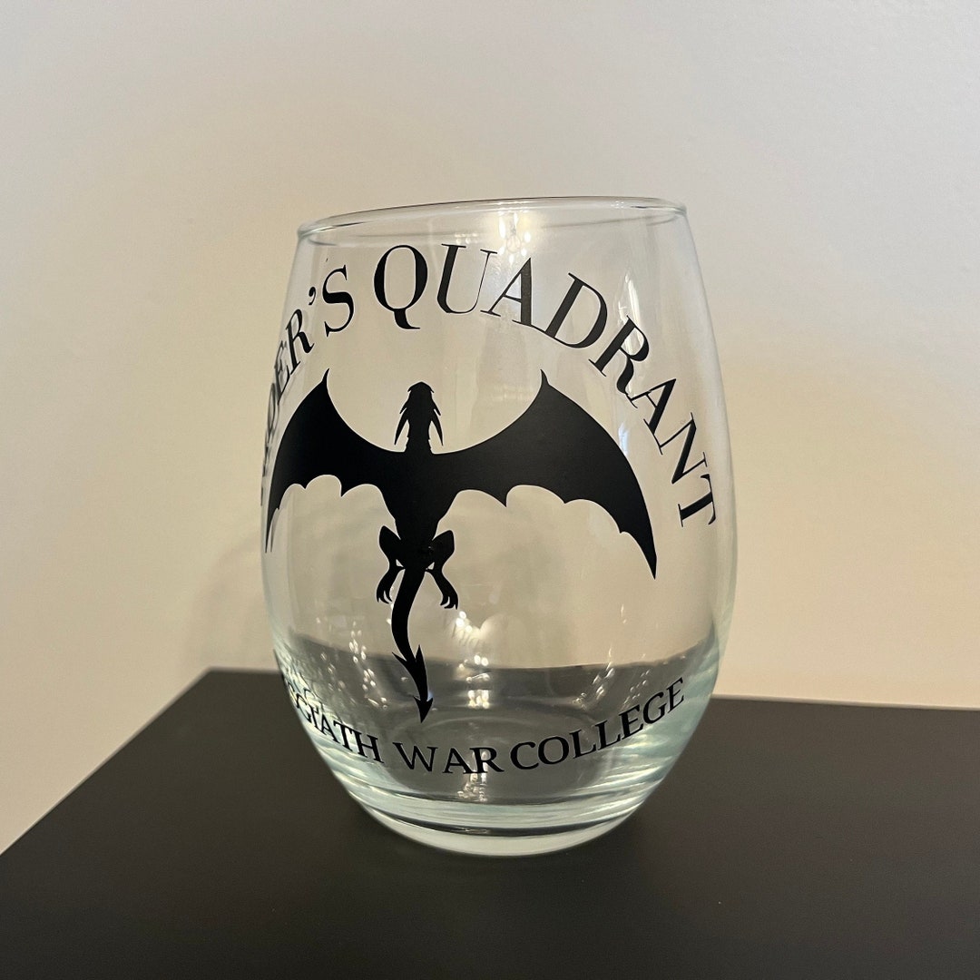 Dragon Stemless Wine Glass Fourth Wing Wing Glass Etsy