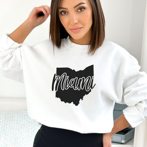 Miami Sweatshirt, Ohio Outline Sweatshirt, Ohio Crewneck, Housewarming Gift, Gift for Ohio Lover, Custom College Crewneck, Miami of Ohio