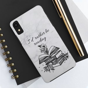 Bookish Phone Case, Bookish iPhone Case, Book Lover Themed Phone Case, Gift for Book Lover, ACOTAR Merchandise, Black and White Marble Case