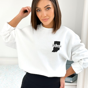 Indiana Sweatshirt, Indiana Minimalist Sweatshirt, Indiana Crewneck, Housewarming Gift, Gift for Indiana Lover
