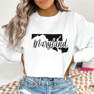 Maryland Sweatshirt, Maryland State Sweatshirt, Maryland Crewneck, Maryland State, University of Maryland Sweatshirt