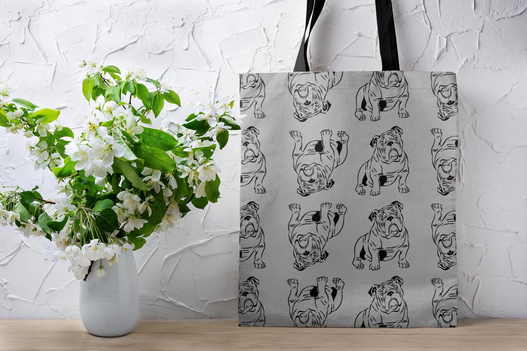 Bulldog Tote Bag Bulldog Bag Bulldog Mom Tote Bag Etsy