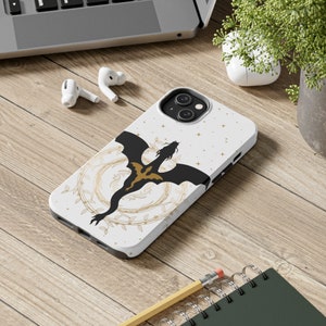 Fourth Wing Phone Case, Fourth Wing iPhone Case, Bookish, Gift for Book Lover, Black and White Phone Case, Dragon Phone Case, Dragon Merch