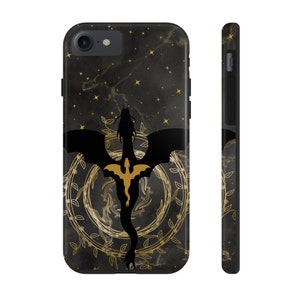 Fourth Wing Phone Case, Black and Gold Marble iPhone Case, Bookish, Gift for Book Lover, Dragon Phone Case, Dragon Merch, Fourth Wing Merch