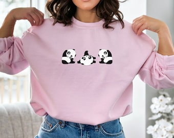 Cute Panda Sweatshirt, Panda Sweatshirt, Panda Crewneck, Gift for Panda Lover, Cute Panda Pullover