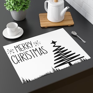 Merry Christmas Placemat, Christmas Tree Placemat, Christmas Table Placemats, Cotton Placemats, Merry Christmas Placemats, Custom Placemat