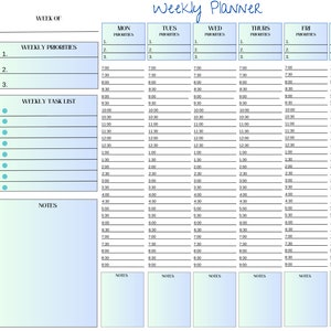 Printable Weekly Calendar PDF | Half Hour Time Slots | Weekly Schedule Planner | Teacher & Student Organizer | Instant Download