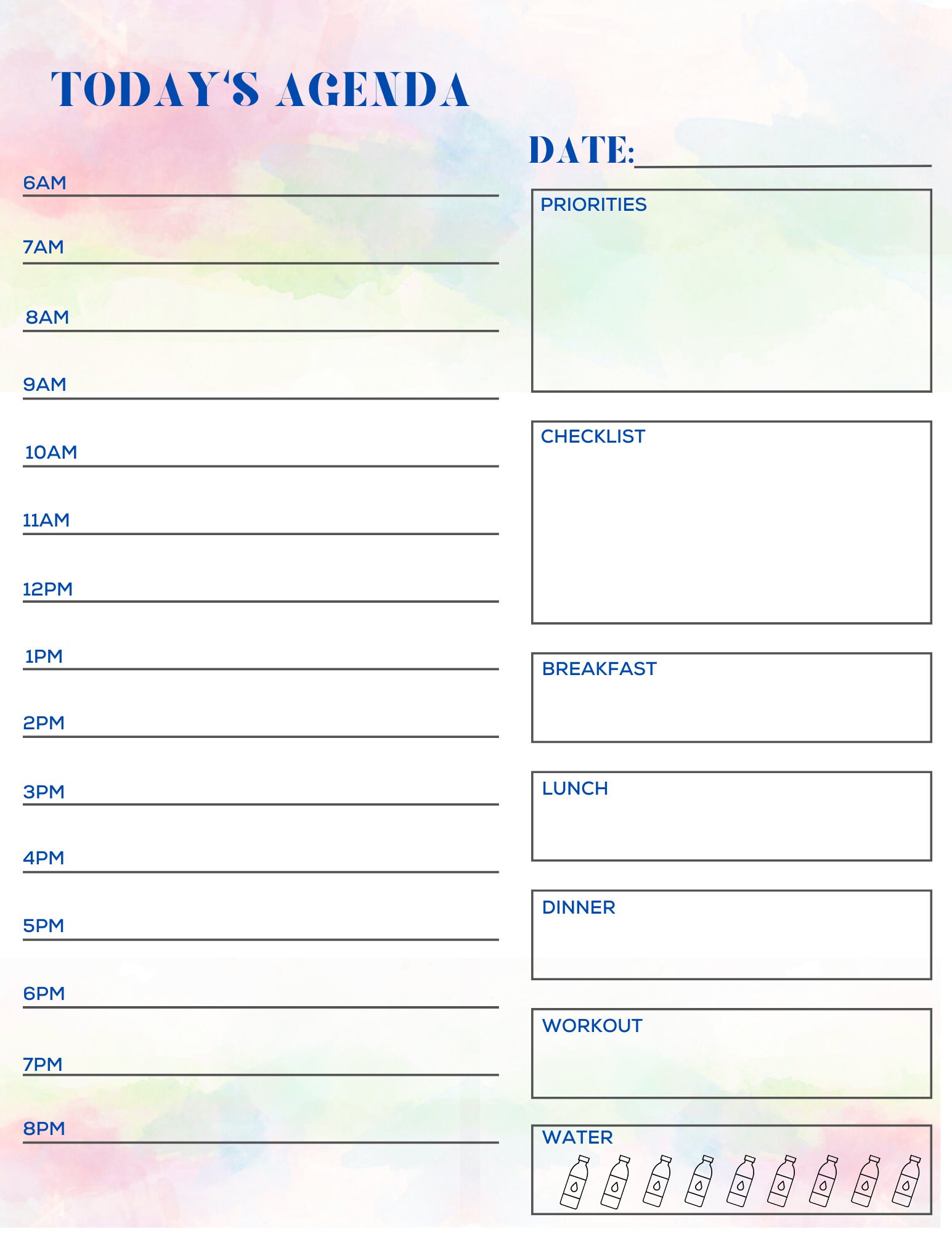 Daily Agenda / Daily Schedule /today's Agenda / Today's schedule - Etsy