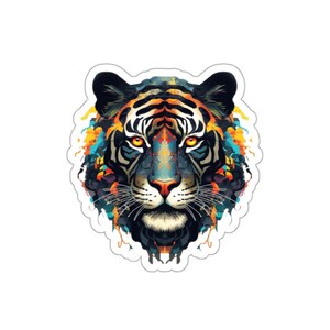 Tiger Face Stickers, Wall Stickers for Kids, Kiss Cut Tiger Sticker for Decoration, Laptop Vetted Vibe Sticker, Happy Planner Tiger Sticker