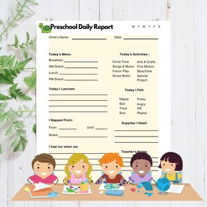 Hojas de informes diarios esenciales para preescolar/Recursos de gestión del aula organizados y eficaces para maestros/Comunicación con los padres