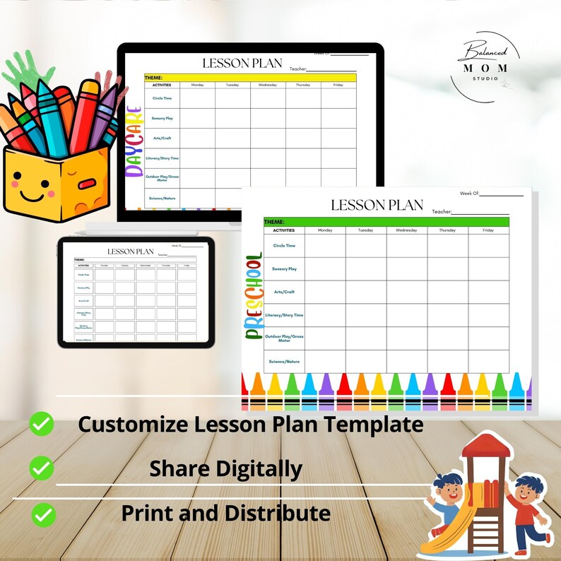 Preschool Lesson Plan Template Bundle: Editable Weekly Schedule (canva ...