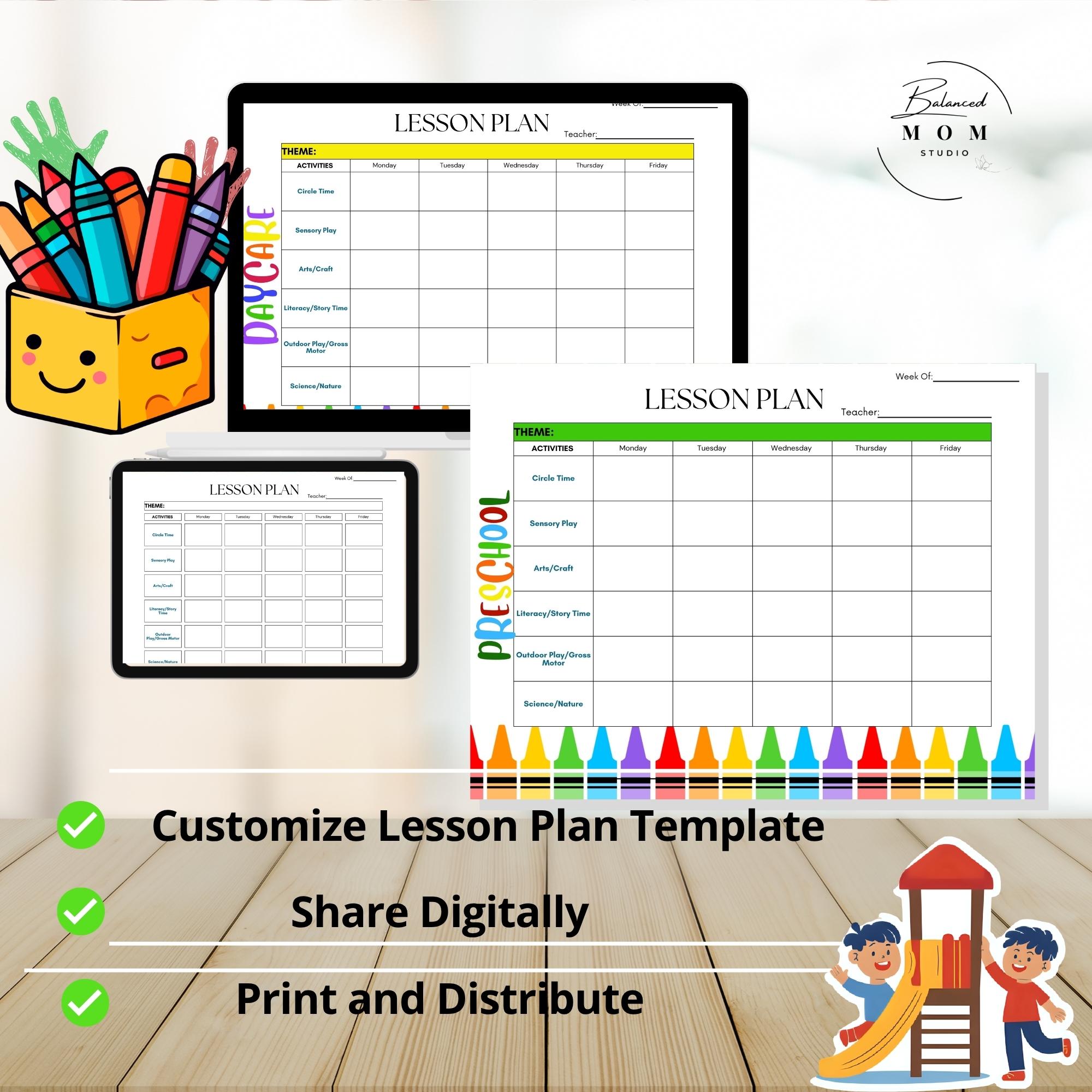 Preschool Lesson Plan Template Bundle: Editable Weekly Schedule (canva ...