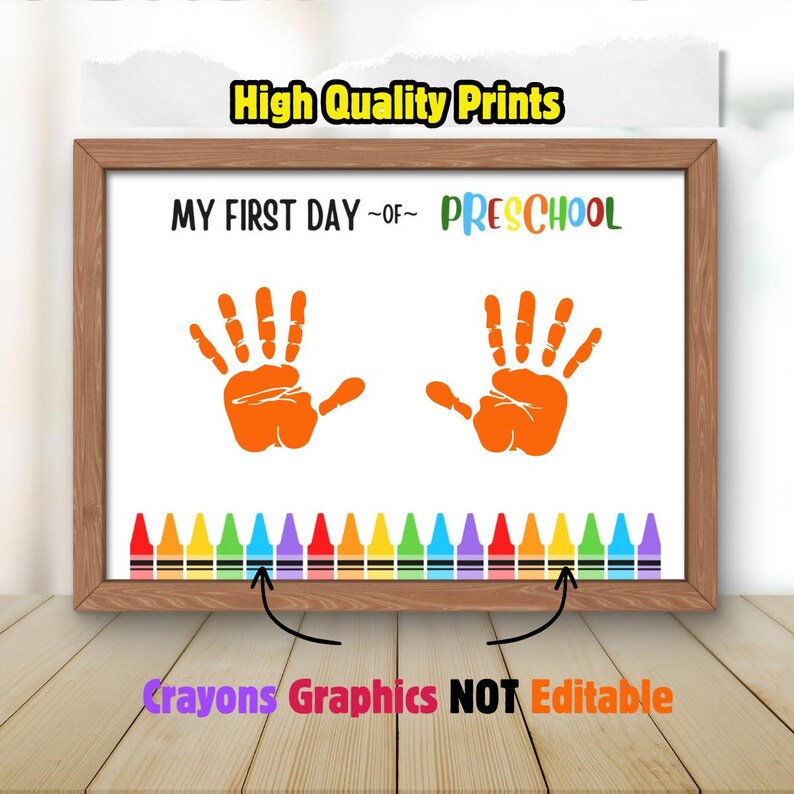 My First Day of School Handprint Art Bundle| 6editable Canva Template ...