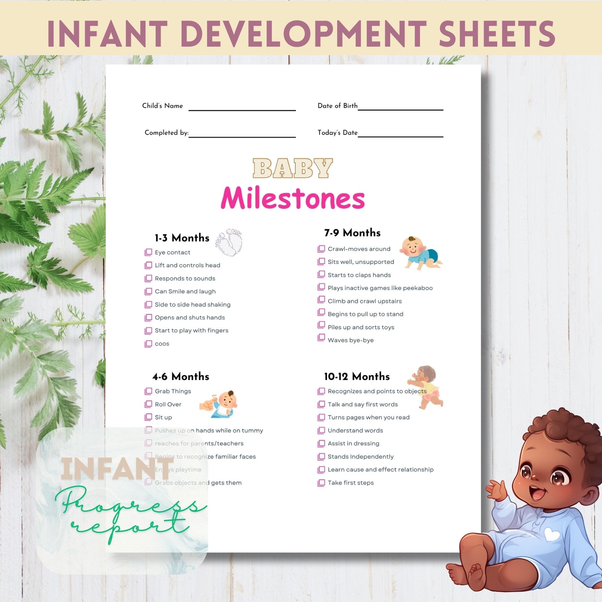 Infant Month Old Milestones Checklist Nine Month Developmental