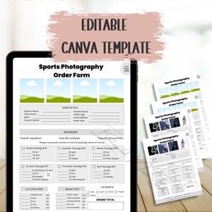 Sports Photography Order Form Template: Customizable Canva Form (Digital Download) image 4