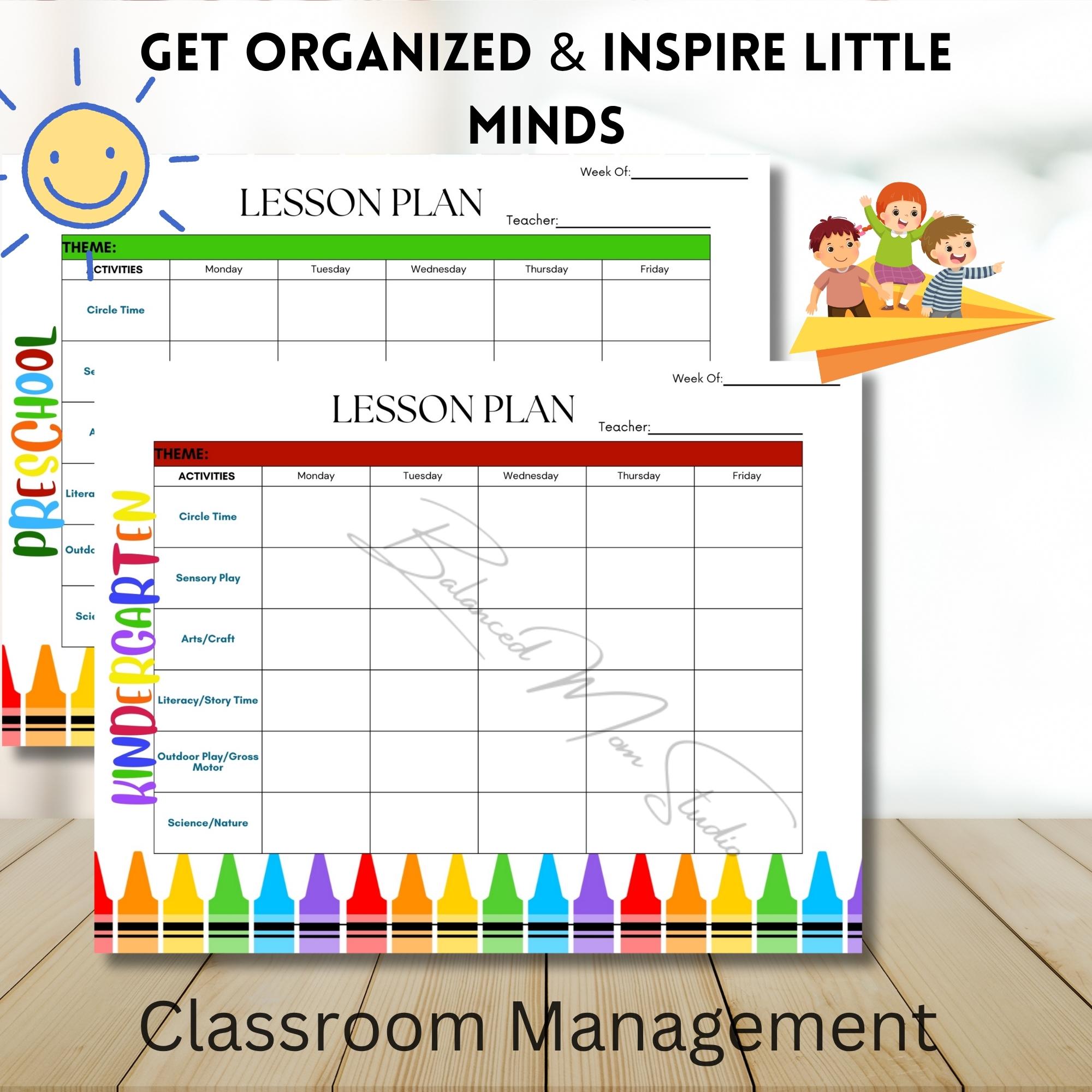 Preschool Lesson Plan Template Bundle: Editable Weekly Schedule (canva ...