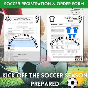 Registratie- en bestelformulier voetbal| Bewerkbare canvassjabloon | Benodigdheden voor jeugdsportcoaches | Voetbalteam Mom Forms| Aanmeldingsformulieren voor sport|