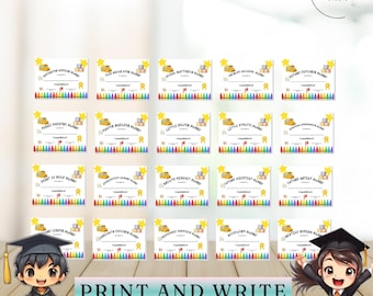 Award Certificates for Kids|  Editable Award Achievements Preschool and Kindergartner graduation | 20 Designs|  Printable, & Canva Template