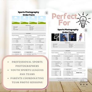 Sports Photography Order Form Template: Customizable Canva Form (Digital Download) image 3