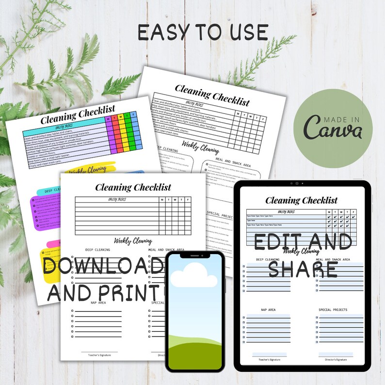 Toddler Classroom Cleanliness Checklist Teacher's Cleaning Routine ...