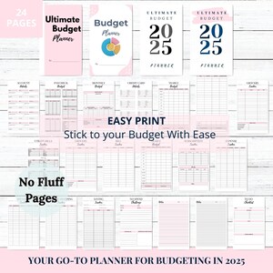 Einfacher Haushaltsplaner für Familien| Finannet Tracker |24 Seiten + Bonus Einkaufskarten | Bearbeitbare Canva Vorlage & druckbar |A4 und Letter Size