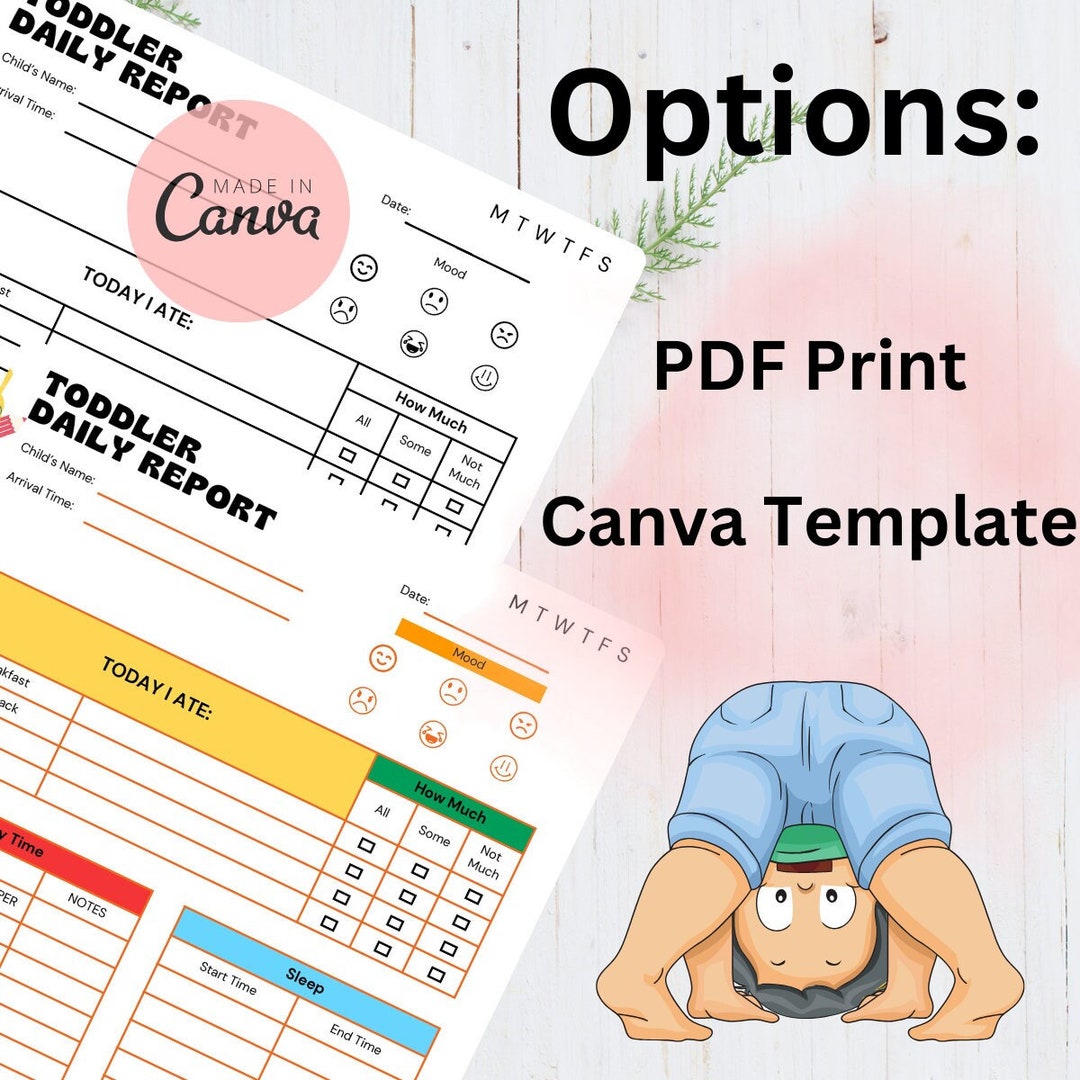 Toddler Daily Sheets Essential In-home Daily Reports for Kids Canva ...