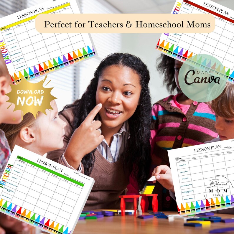 Preschool Lesson Plan Template Bundle: Editable Weekly Schedule (Canva & PDF Digital Download image 8