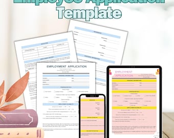 Childcare Employee Application Template: Fillable PDF & Editable Canva (Digital Download)