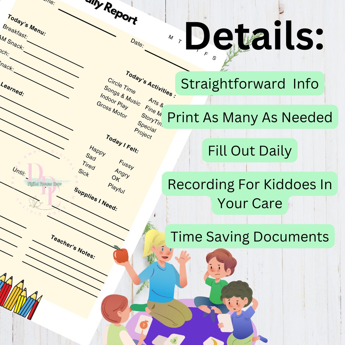 Essential Preschool Daily Report Sheets| Organized and Effective ...