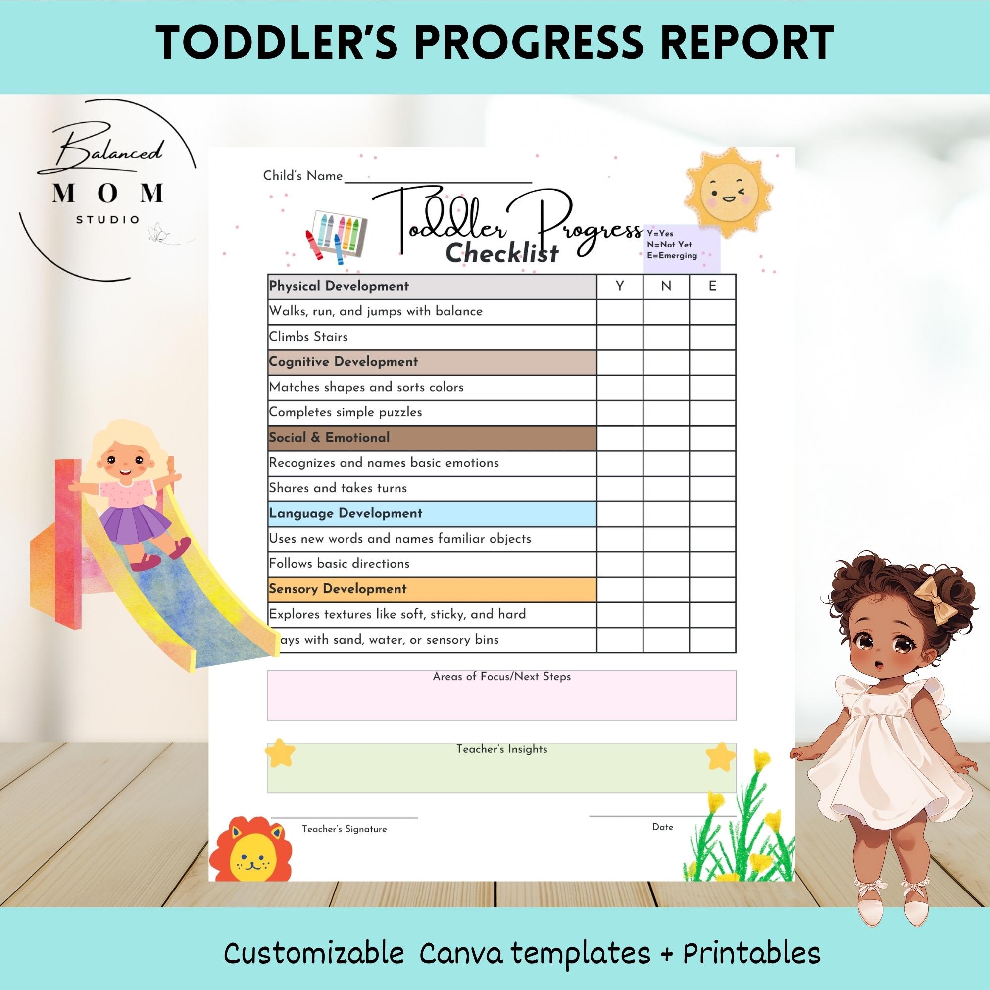 Toddler Progress Report| Developmental Milestones Tracker| Kids Growth Checklist | Progress Report| Editable Canva Template & Printable PDF - Etsy toddler-progress-report-developmental-milestones-tracker-kids-growth-checklist-progress-report-editable-canva-template-printable-pdf-etsy