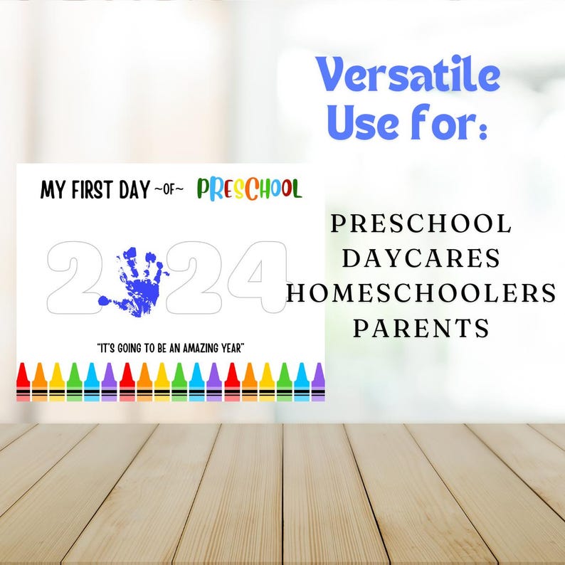My First Day of School Handprint Art Bundle| 6editable Canva Template ...