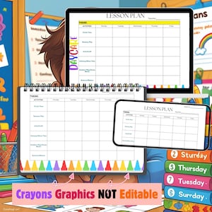 Preschool Lesson Plan Template Bundle: Editable Weekly Schedule (Canva & PDF Digital Download image 4