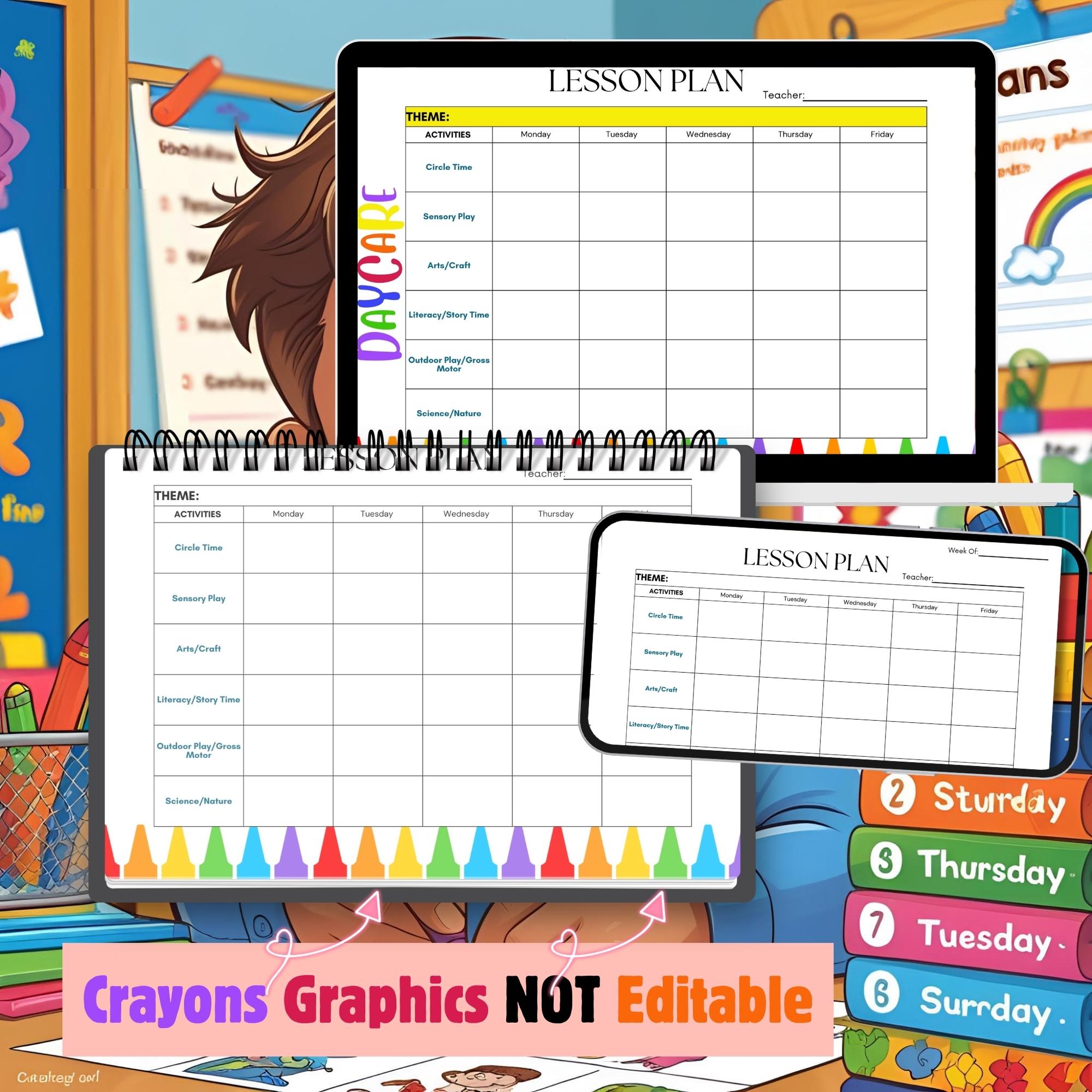 Preschool Lesson Plan Template Bundle: Editable Weekly Schedule (canva ...