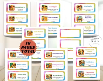 Preschool Classroom Job Cards: Visual Cleaning Routine (Printable PDF + Canva Template