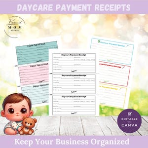Daycare Payment Receipt Template: Editable Childcare Form (Digital Download)