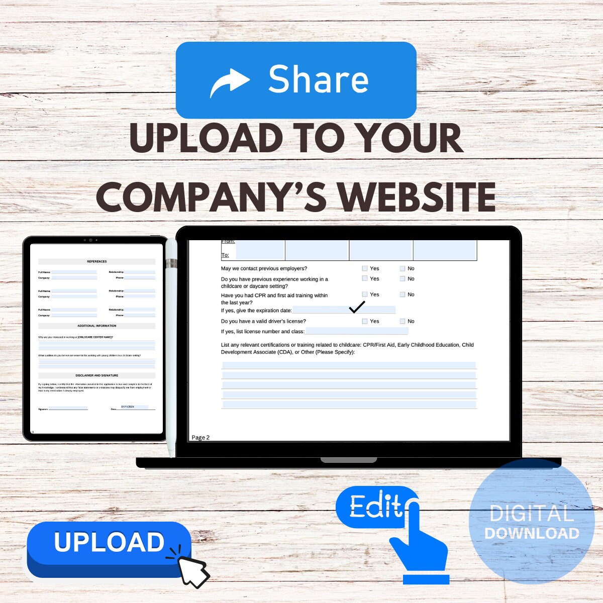 Hiring Made Easy: Printable Childcare Employment Form|daycare Employee ...