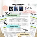 Sports Photography Order Form Template: Customizable Canva Form (Digital Download)